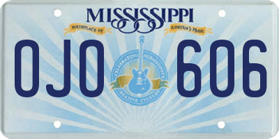 MS license plate OJO606