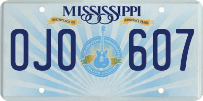 MS license plate OJO607