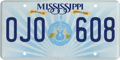 MS license plate OJO608