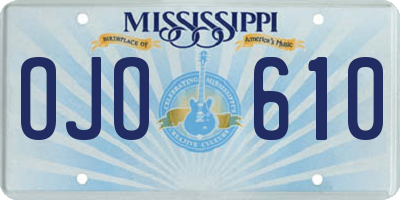 MS license plate OJO610