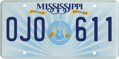 MS license plate OJO611