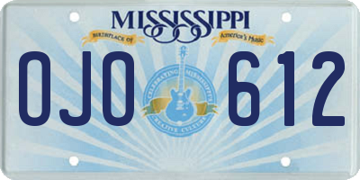 MS license plate OJO612