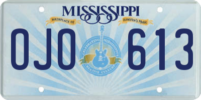 MS license plate OJO613