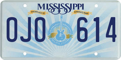 MS license plate OJO614