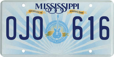 MS license plate OJO616