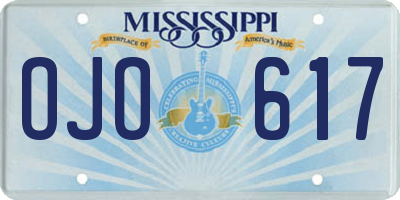 MS license plate OJO617