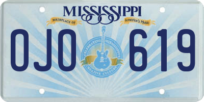 MS license plate OJO619