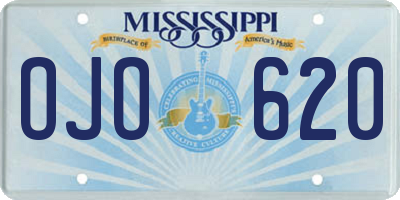 MS license plate OJO620