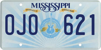 MS license plate OJO621