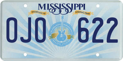 MS license plate OJO622