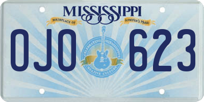 MS license plate OJO623