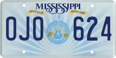 MS license plate OJO624