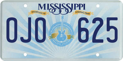 MS license plate OJO625