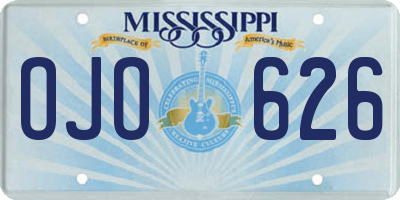 MS license plate OJO626