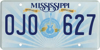 MS license plate OJO627