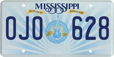 MS license plate OJO628