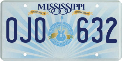 MS license plate OJO632