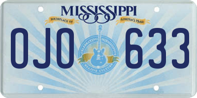 MS license plate OJO633