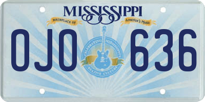 MS license plate OJO636