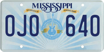 MS license plate OJO640