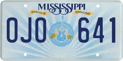 MS license plate OJO641