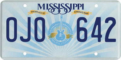MS license plate OJO642