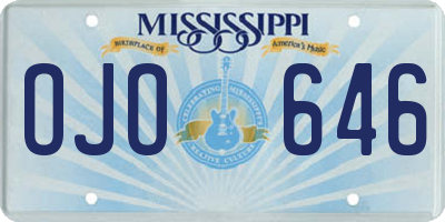 MS license plate OJO646