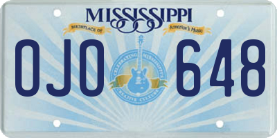 MS license plate OJO648