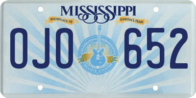 MS license plate OJO652