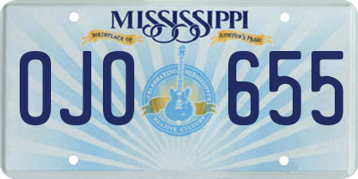 MS license plate OJO655