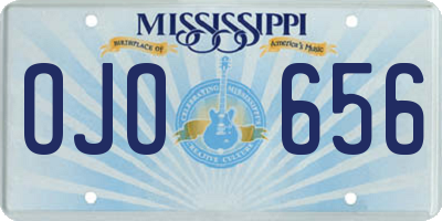 MS license plate OJO656