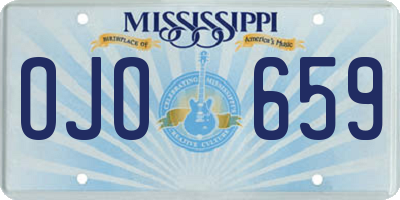 MS license plate OJO659
