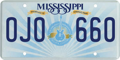 MS license plate OJO660