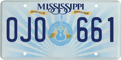 MS license plate OJO661