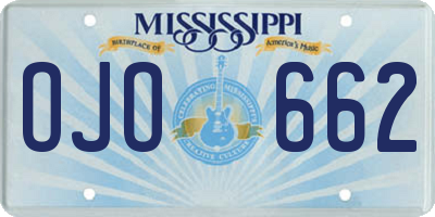 MS license plate OJO662