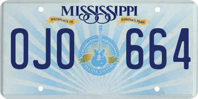 MS license plate OJO664
