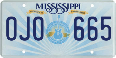 MS license plate OJO665