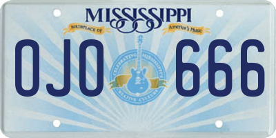 MS license plate OJO666