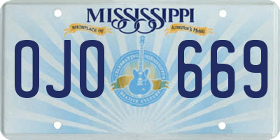 MS license plate OJO669