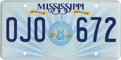 MS license plate OJO672