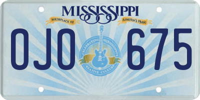 MS license plate OJO675