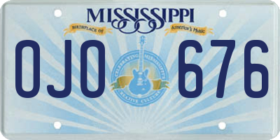 MS license plate OJO676