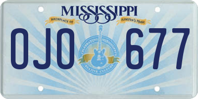 MS license plate OJO677