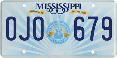 MS license plate OJO679