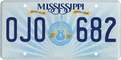 MS license plate OJO682