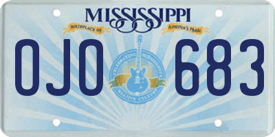 MS license plate OJO683