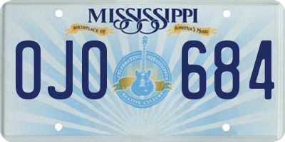 MS license plate OJO684