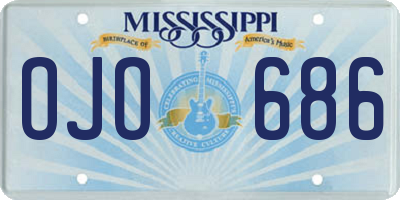 MS license plate OJO686