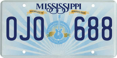 MS license plate OJO688