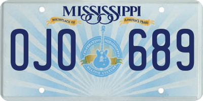 MS license plate OJO689
